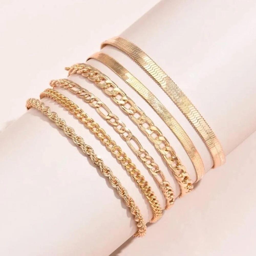 ✨Gold Chain Layered Bracelets (Boutique) - Picture 3 of 7